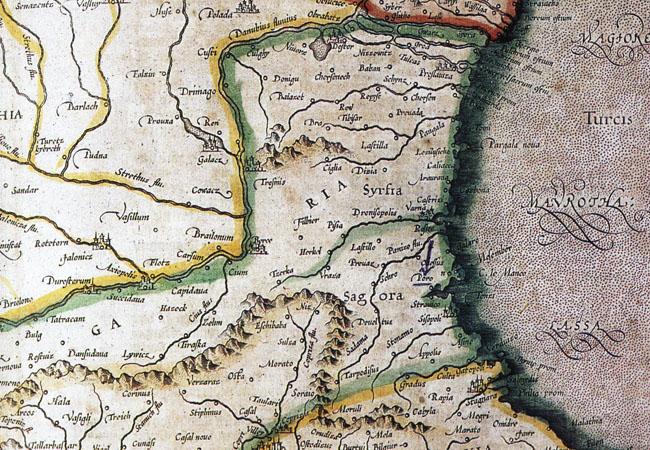 Фрагмент от картата на “Влахия, Сърбия, България и Румелия” от Герхард Меркатор (1512-1594), където селището Поро е маркирано на северния бряг на Бургаския залив. Картата е изработена през 1589 г.